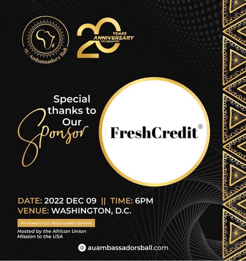 Featured image for “FreshCredit’s Commitment to Global Engagement: Sponsorship of the Annual African Union Ambassador’s Ball”